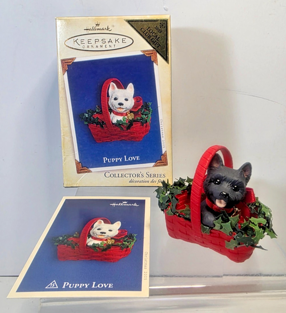 2005 Hallmark Keepsake Puppy Love Westie Black Dog Colorway Repaint Club Gift